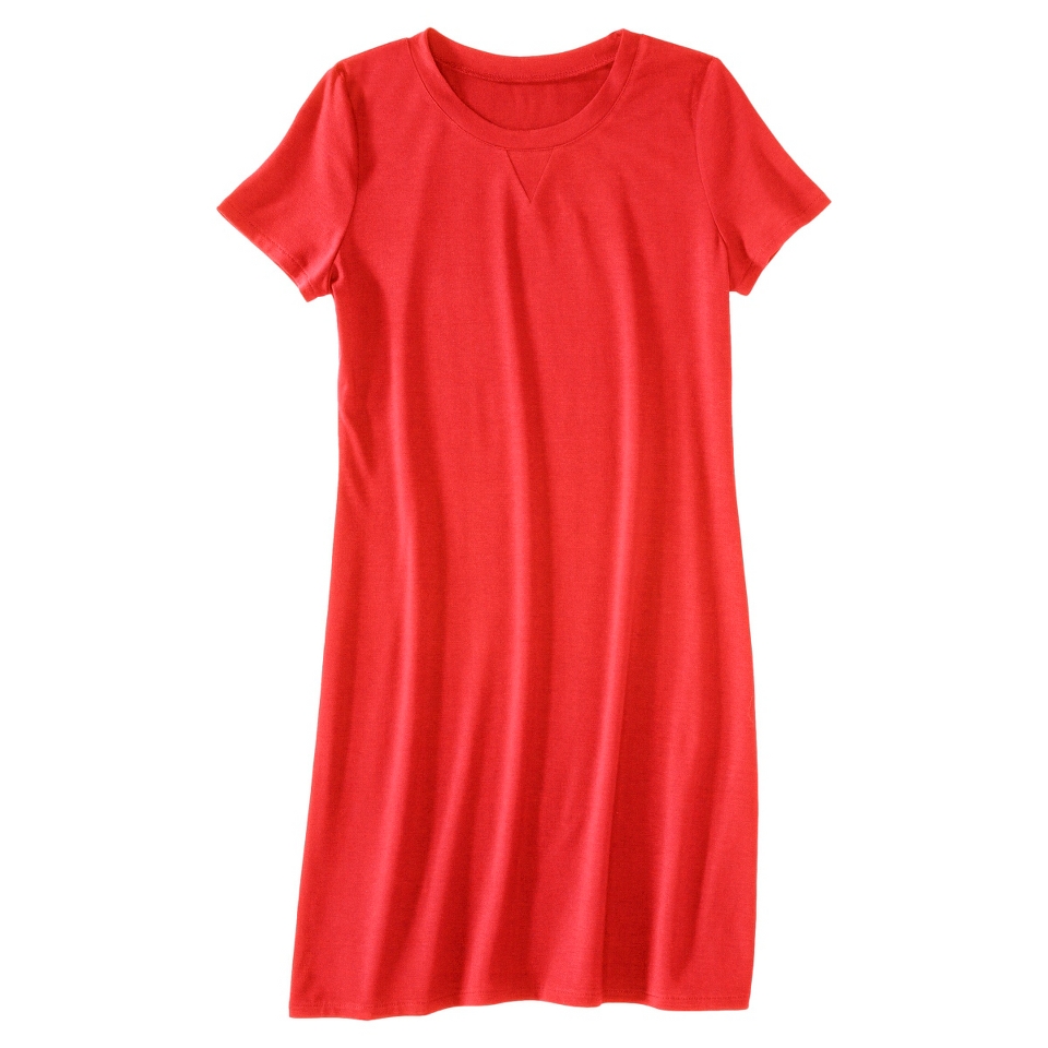 Merona Womens Knit T Shirt Dress   Hot Orange   S