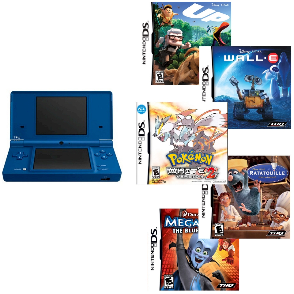 Nintendo DS Matte Blue with Pokemon White 2 & 4 Additional Games (Nintendo DS)