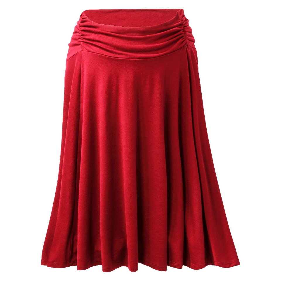 Merona Maternity Fold Over Waist Knit Skirt   Red XL
