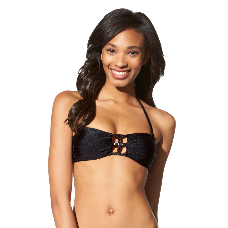 Xhilaration Juniors Bandeau Swim Top  Black S