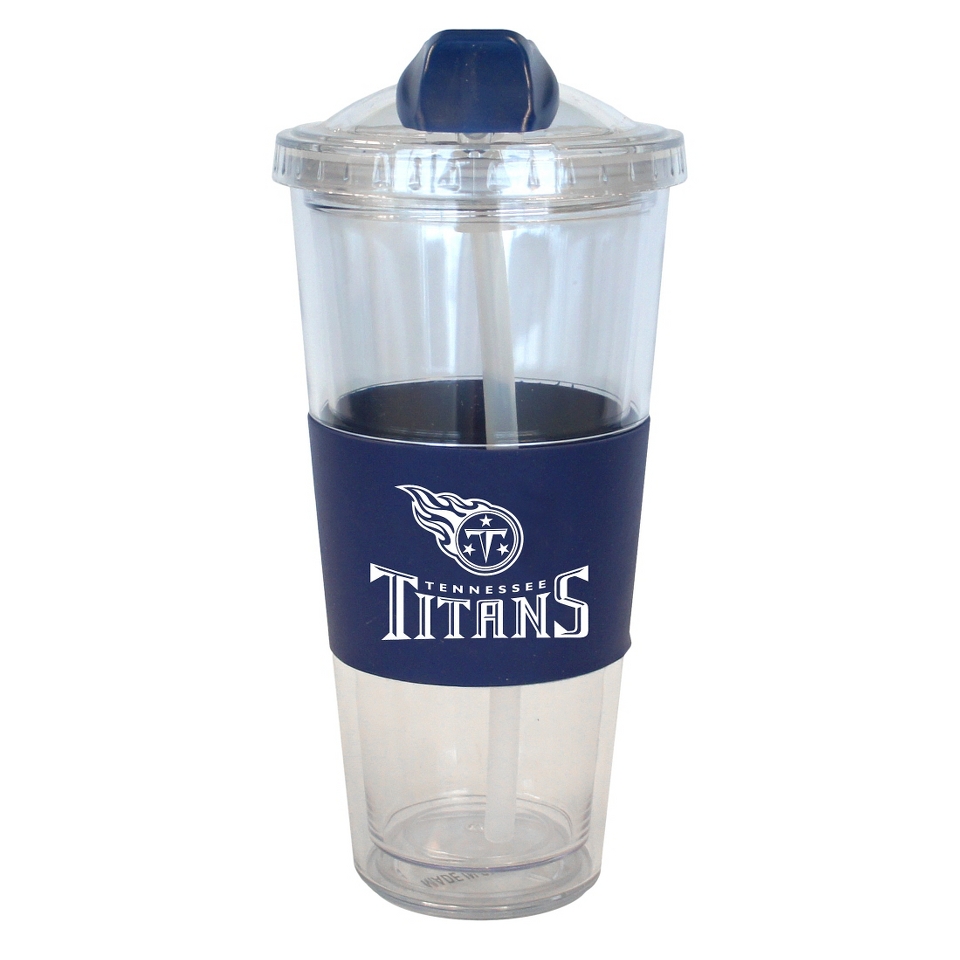 Boelter Brands NFL 2 Pack Tennessee Titans No Spill Tumbler with Straw   22 oz