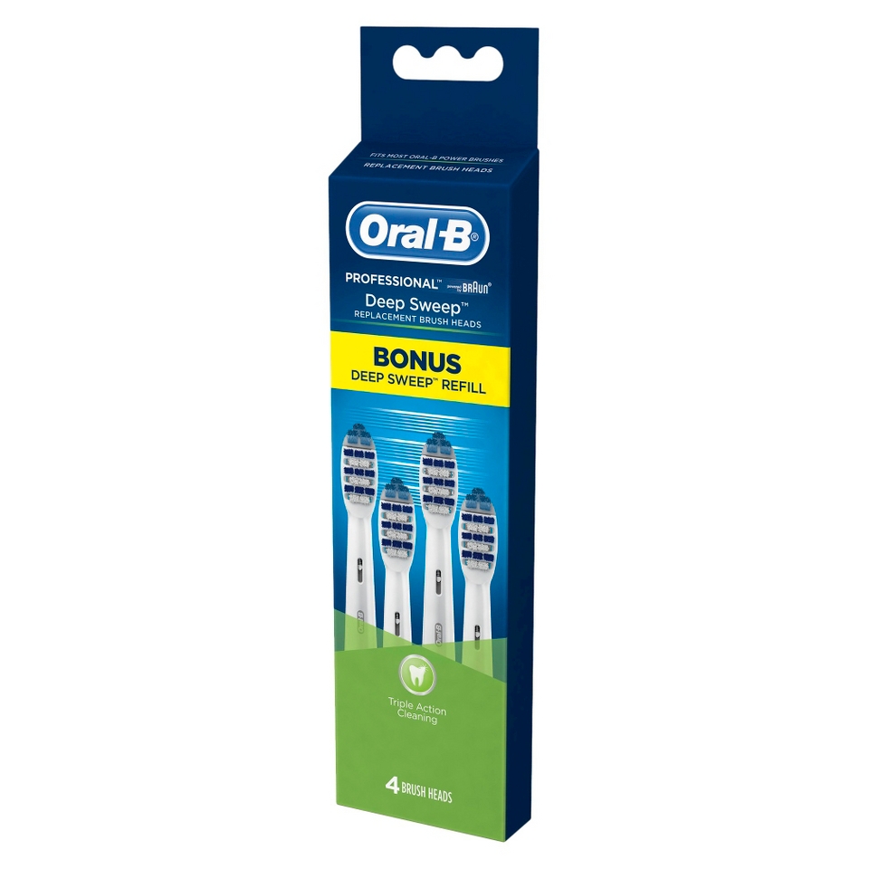 Oral B Deep Sweep Replacement Brush Head Bonus Pack   4 Count