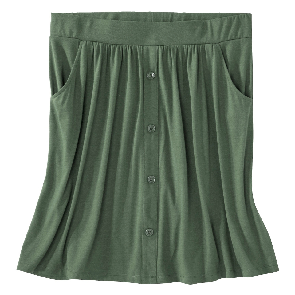 Merona Womens Plus Size Front Pocket Knit Skirt   Green 4