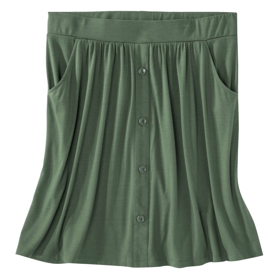 Merona Womens Plus Size Front Pocket Knit Skirt   Green 3