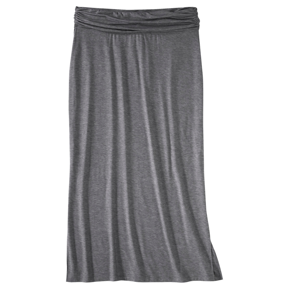 Merona Womens Plus Size Ruched Waist Knit Maxi Skirt   Gray 1