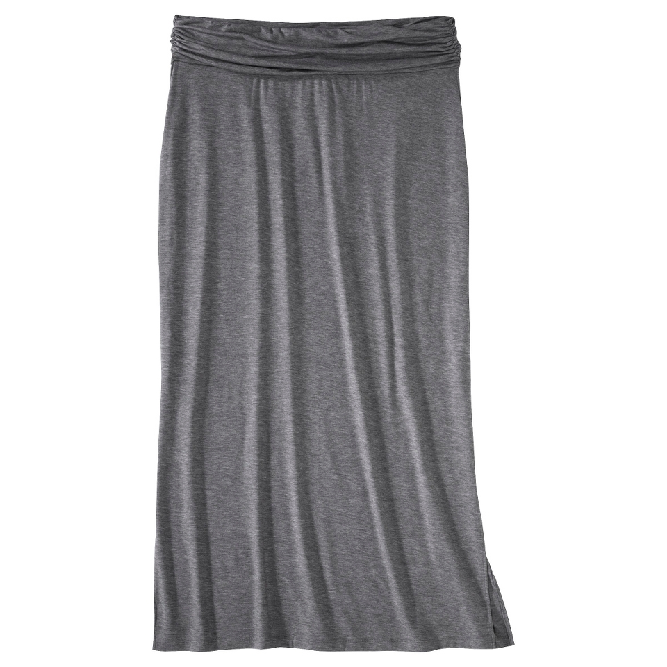 Merona Womens Plus Size Ruched Waist Knit Maxi Skirt   Gray 2