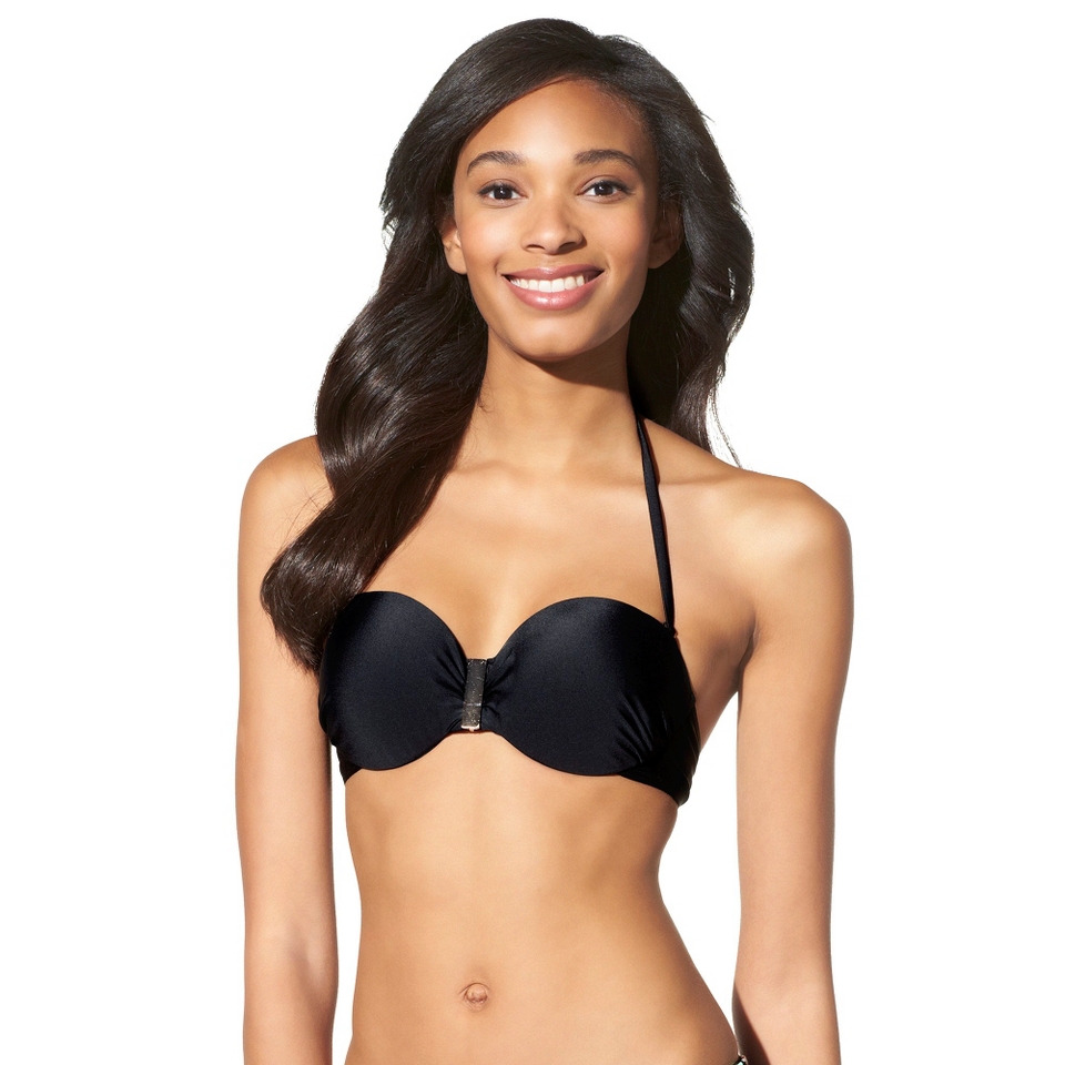 Xhilaration Juniors Push Up Bandeau Swim Top  Black XL