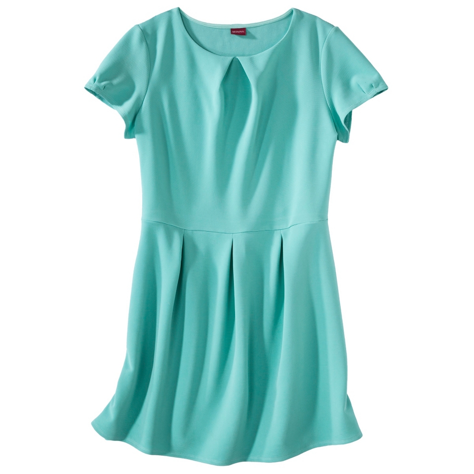 Merona Womens Plus Size Short Sleeve Pleated Front Dress   Aqua 2