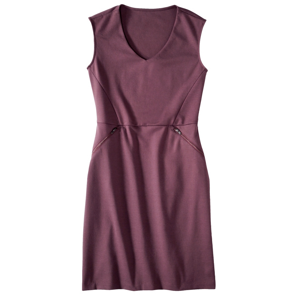 Mossimo Petites V Neck Zipper Pocket Dress   Berry SP