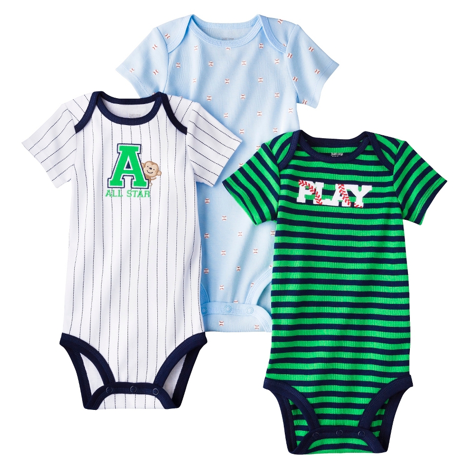 Just One YouMade by Carters Newborn Boys 3 Pack Bodysuit   Green 24 M