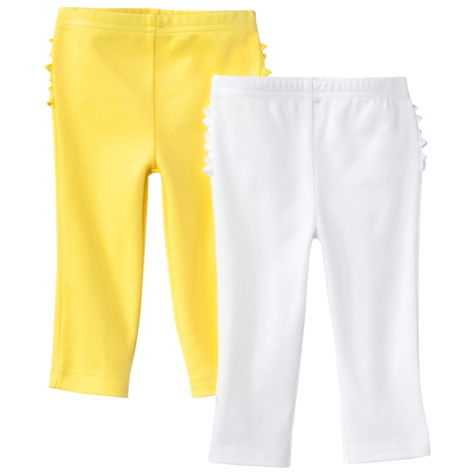 Just One YouMade by Carters Newborn Girls 2 Pack Pant   Yellow/White 3 M