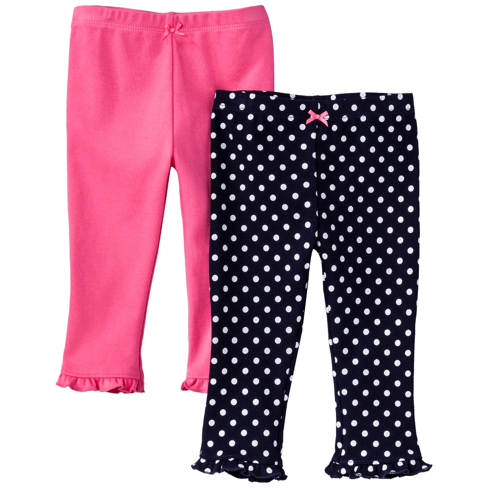 Just One YouMade by Carters Newborn Girls 2 Pack Pant   Pink/Navy 3 M