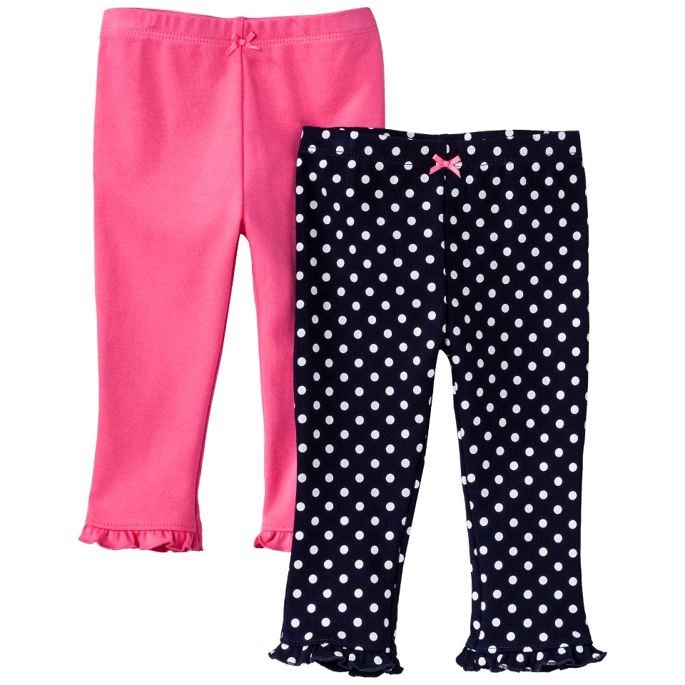 Just One YouMade by Carters Newborn Girls 2 Pack Pant   Pink/Navy 12 M