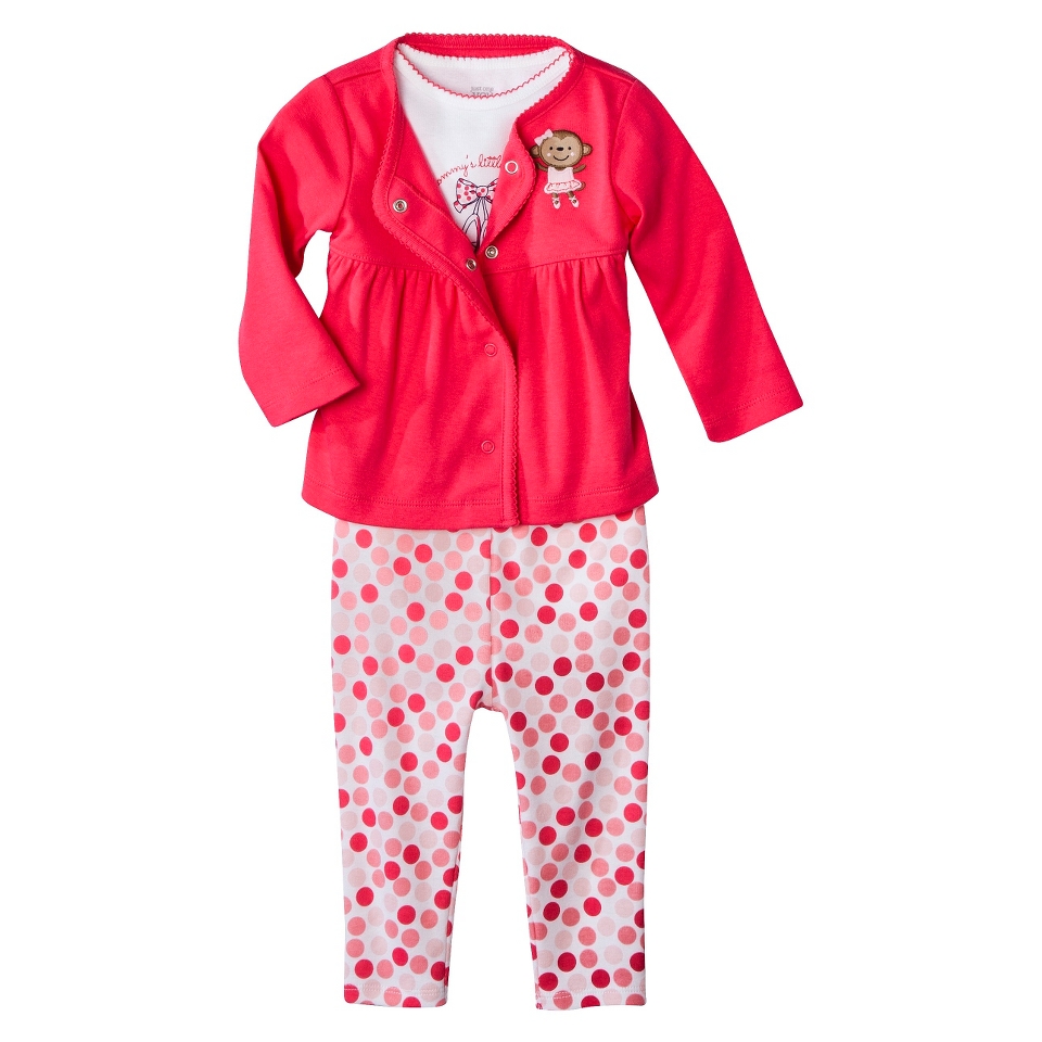 Just One YouMade by Carters Newborn Girls 3 Piece Set   Pink 6 M