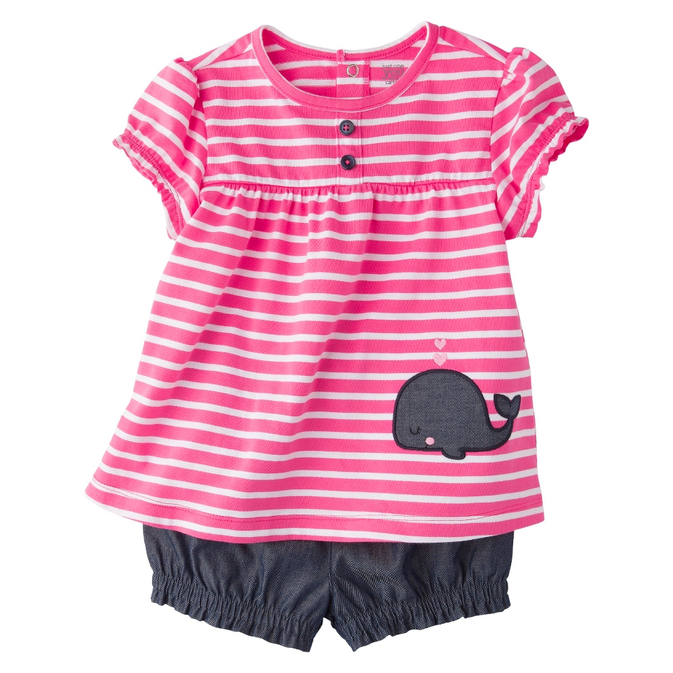 Just One YouMade by Carters Toddler Girls 2 Piece Set   Dark Pink/Denim 3T