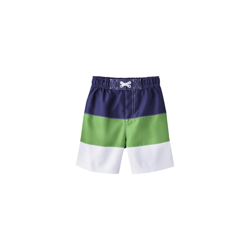 Circo Infant Toddler Boys Stripe Swim Trunk   Blue 3T