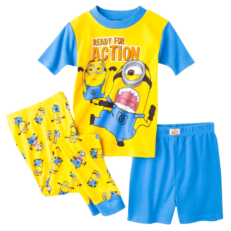 Despicable Me Boys 3 Piece Short Sleeve Pajama Set   Yellow 10