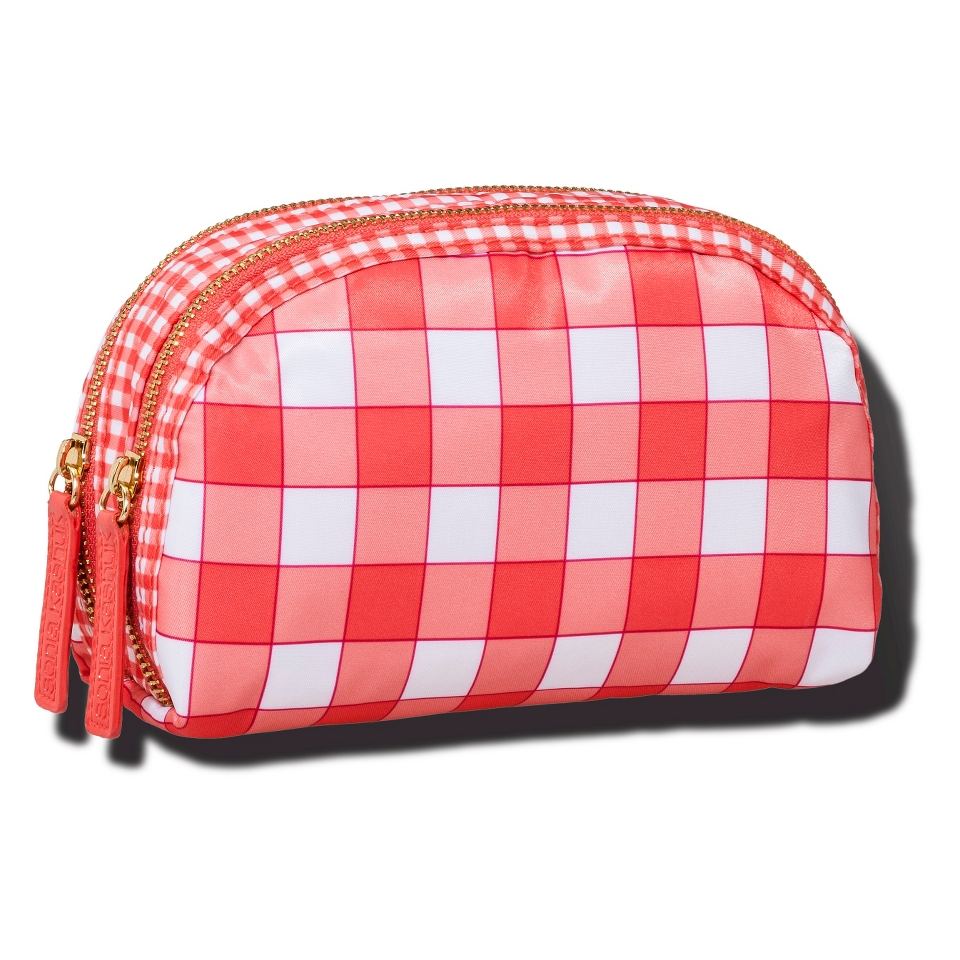 Sonia Kashuk Gingham Print   Double Zip Clutch