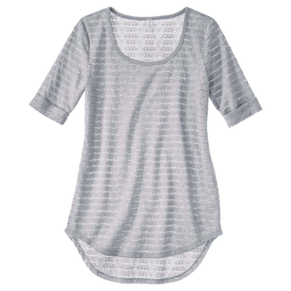 Xhilaration Juniors Elbow Sleeve Knit Top   Mystic Gray S(3 5)