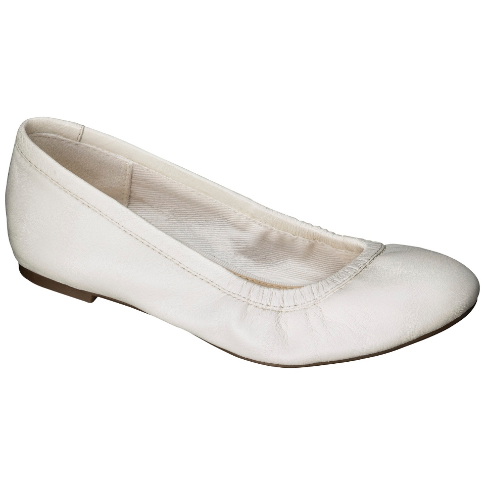 Girls Cherokee Hailey Genuine Leather Ballet Flats   White 4