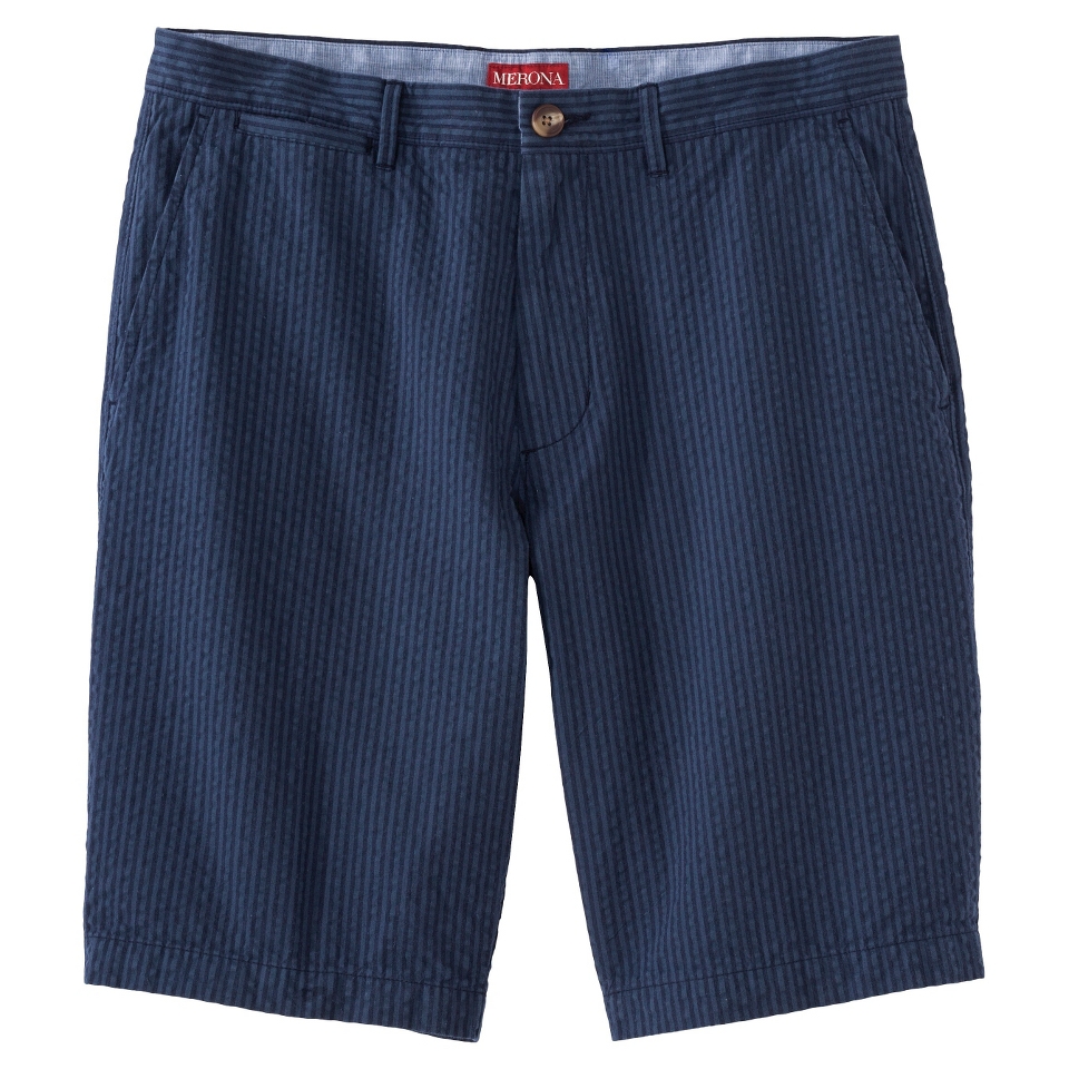 Merona Mens Club Chino Shorts   Navy Seersucker 42