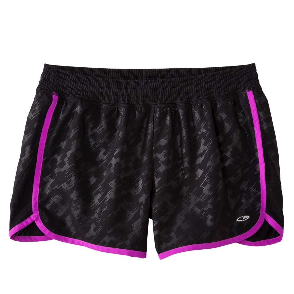 C9 by Champion Womens Woven Run Short   Black/Purple XXL