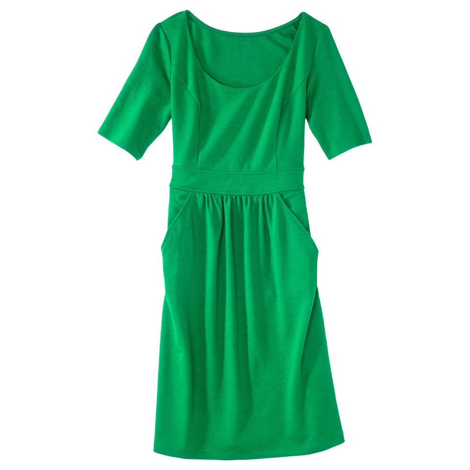 Merona Womens Ponte Elbow Sleeve Dress w/Pockets   Mahal Green   XL