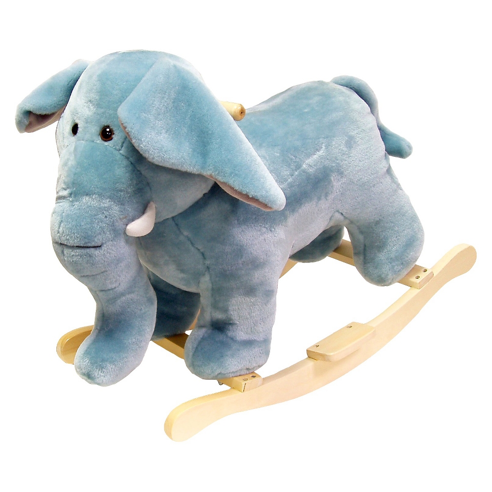 Happy Trails Plush Rocking Elephant   Gray