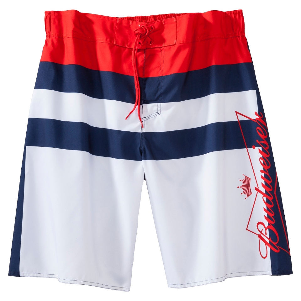 Mens 11 Budweiser White Boardshort   36