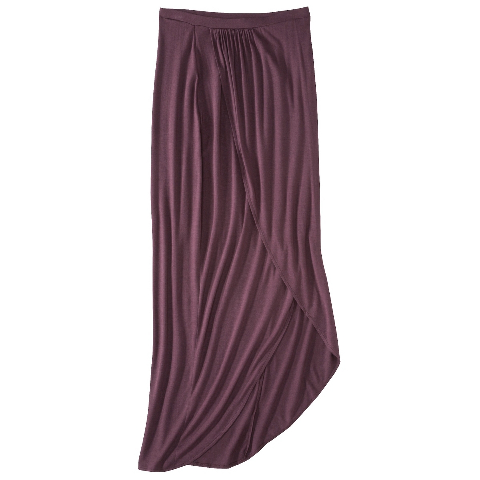 Mossimo Womens Wrap Front Maxi Skirt   Berry Lacquer XS