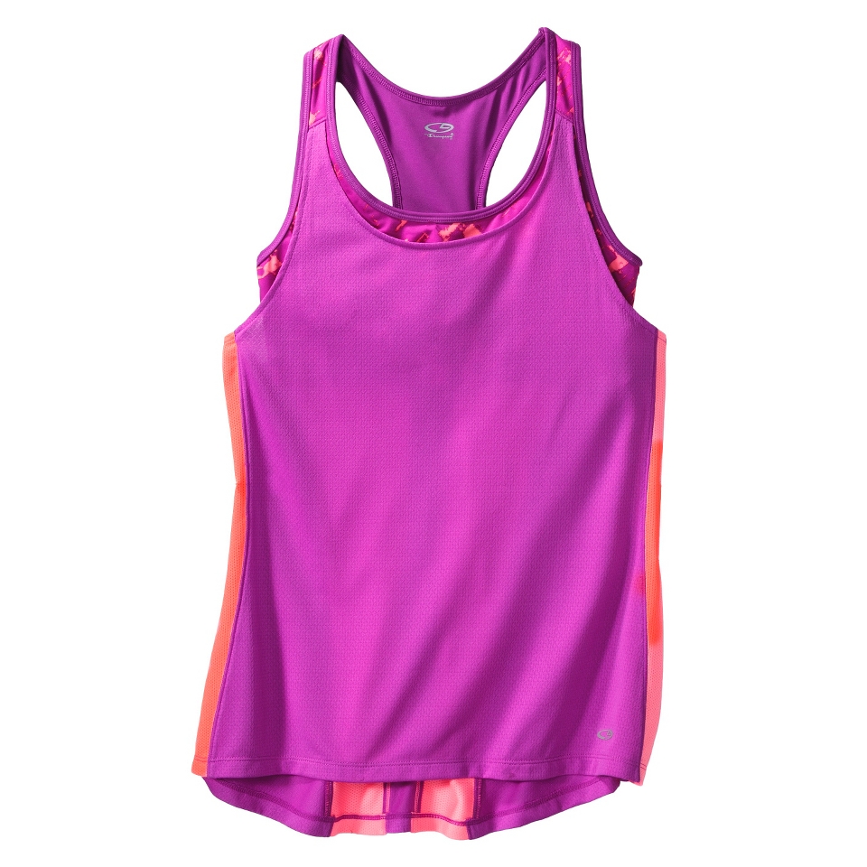 C9 by Champion Womens Sporty Layered Run Tank   Purple Reef S