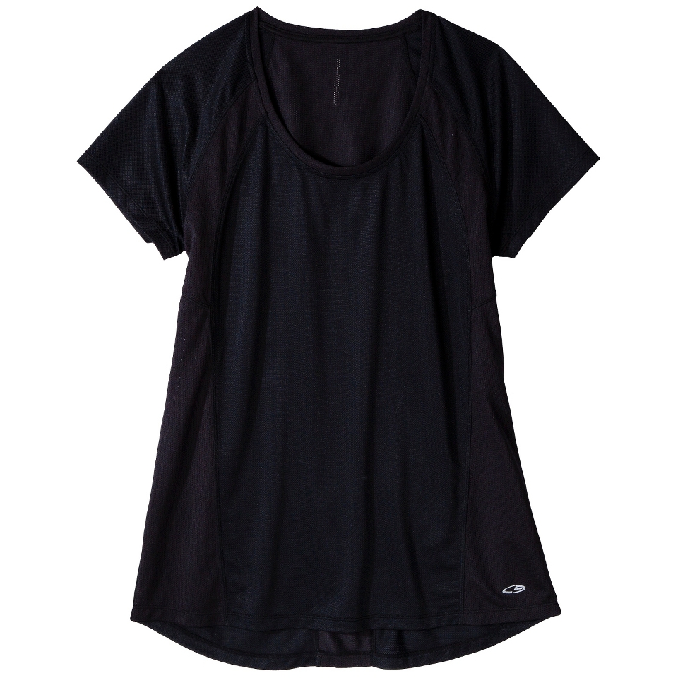 C9 by Champion Womens Mesh Run Tee   Black XS