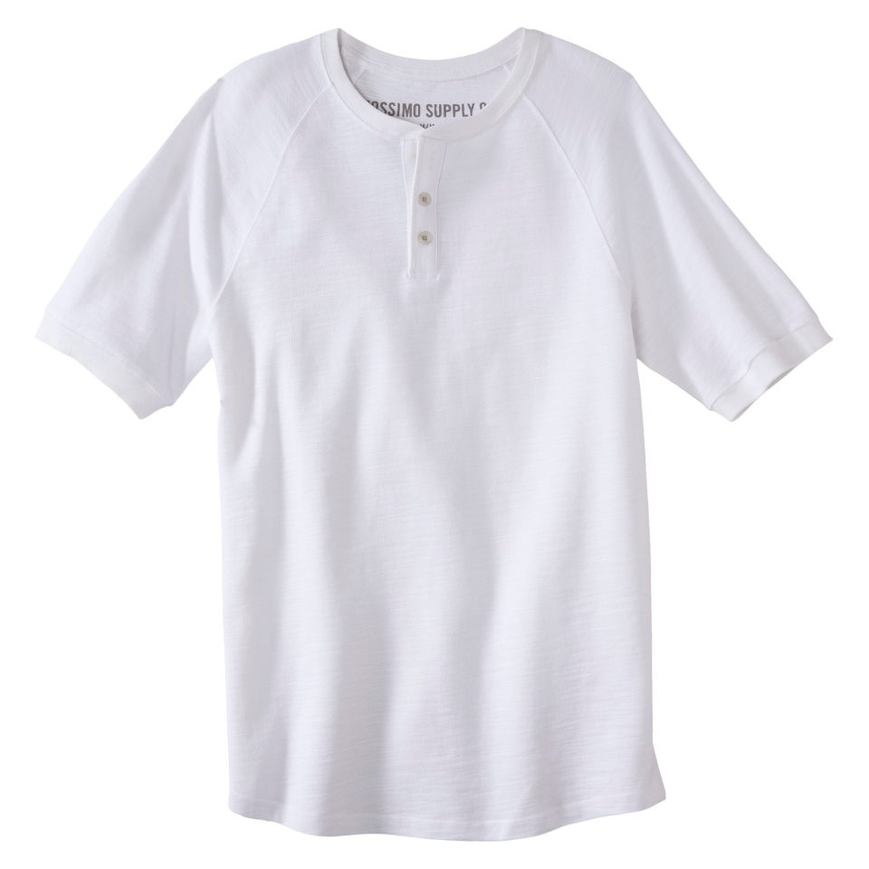 Mossimo Supply Co. Mens Short Sleeve Henley   True White M