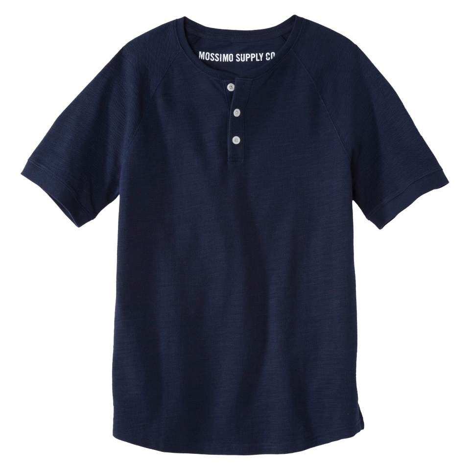 Mossimo Supply Co. Mens Short Sleeve Henley   In The Navy XL