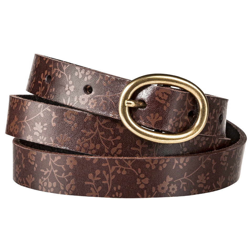 Merona Floral Skinny Belt   Brown XS