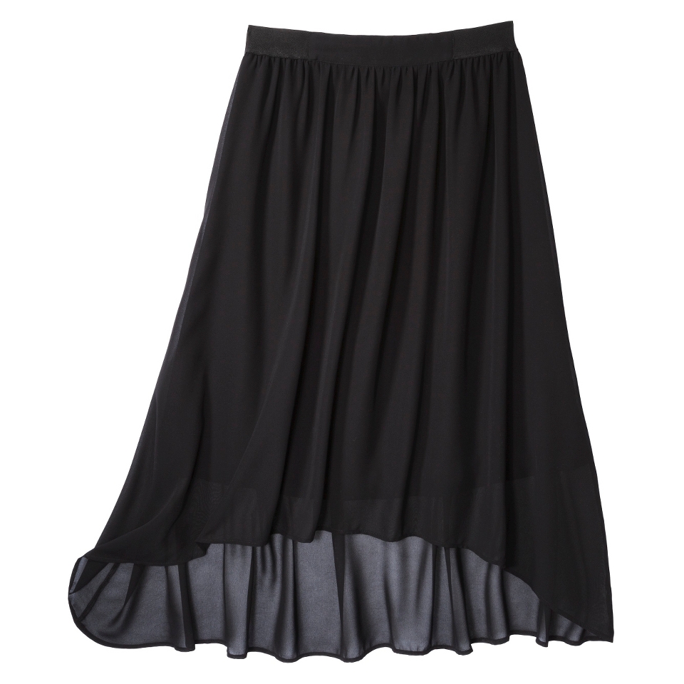 Merona Womens Chiffon Feminine Skirt   Black   M
