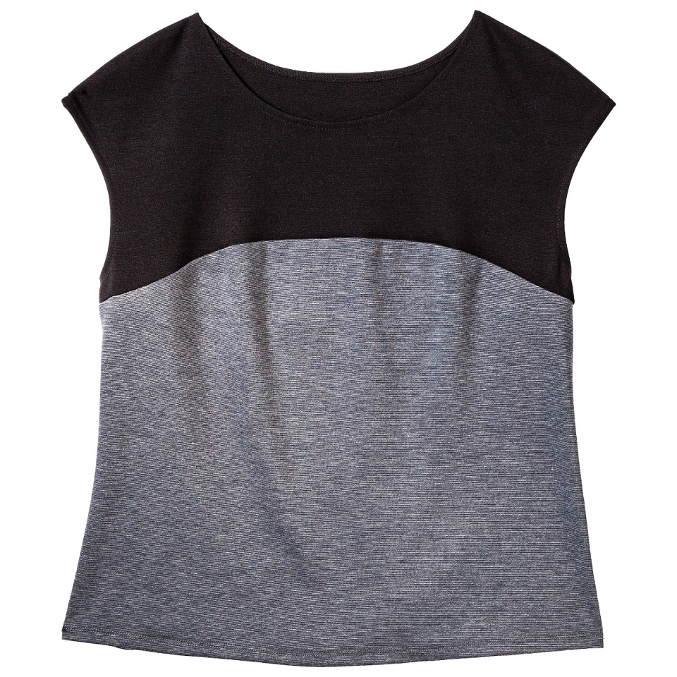 Merona Womens Ponte Colorblock Top   Black/Gray   S