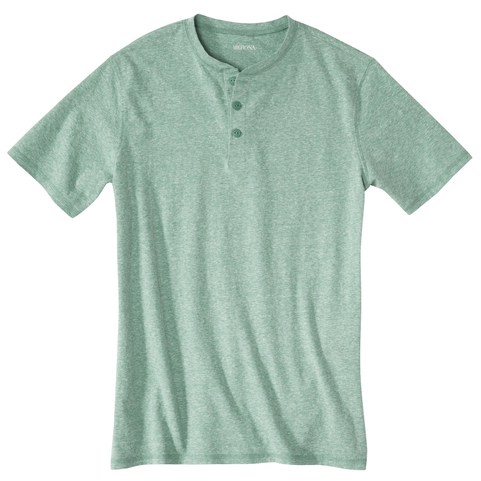 Merona Mens Henley Shirt   Neo Classic Teal XL Tall