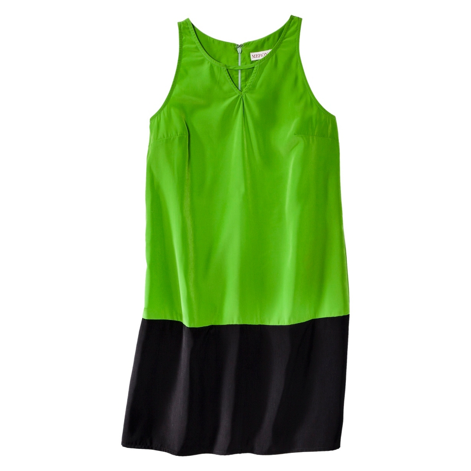 Merona Womens Colorblock Hem Shift Dress   Zuna Green/Black   XS