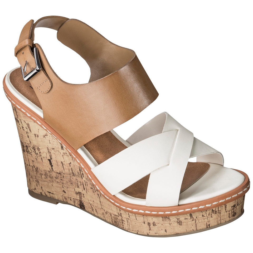 Womens Mossimo Paulette Wedge Sandals   Bone 7