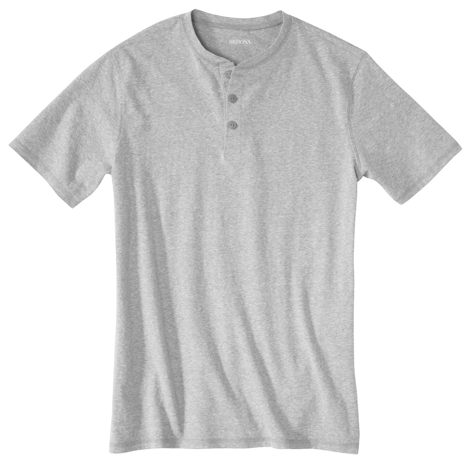 Merona Mens Henley Shirt   Limoges Gray L