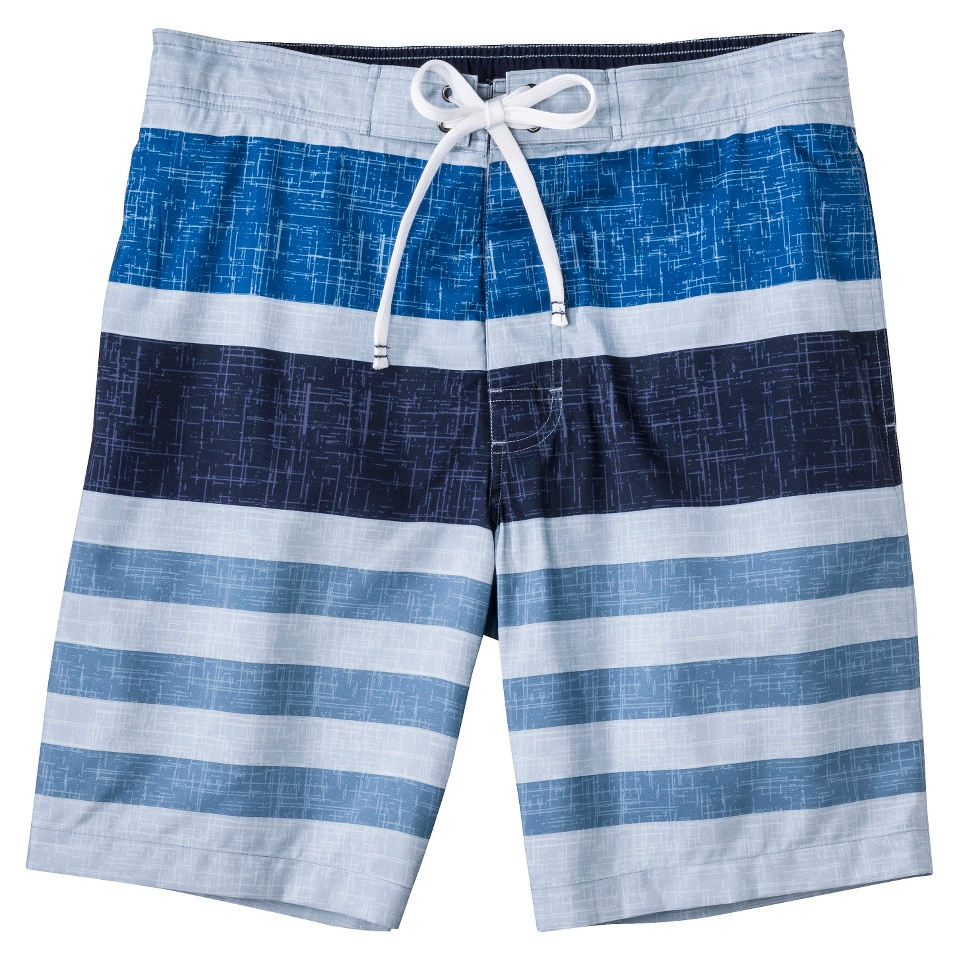 Merona Mens 9 Blue Stripe Boardshort   XXL