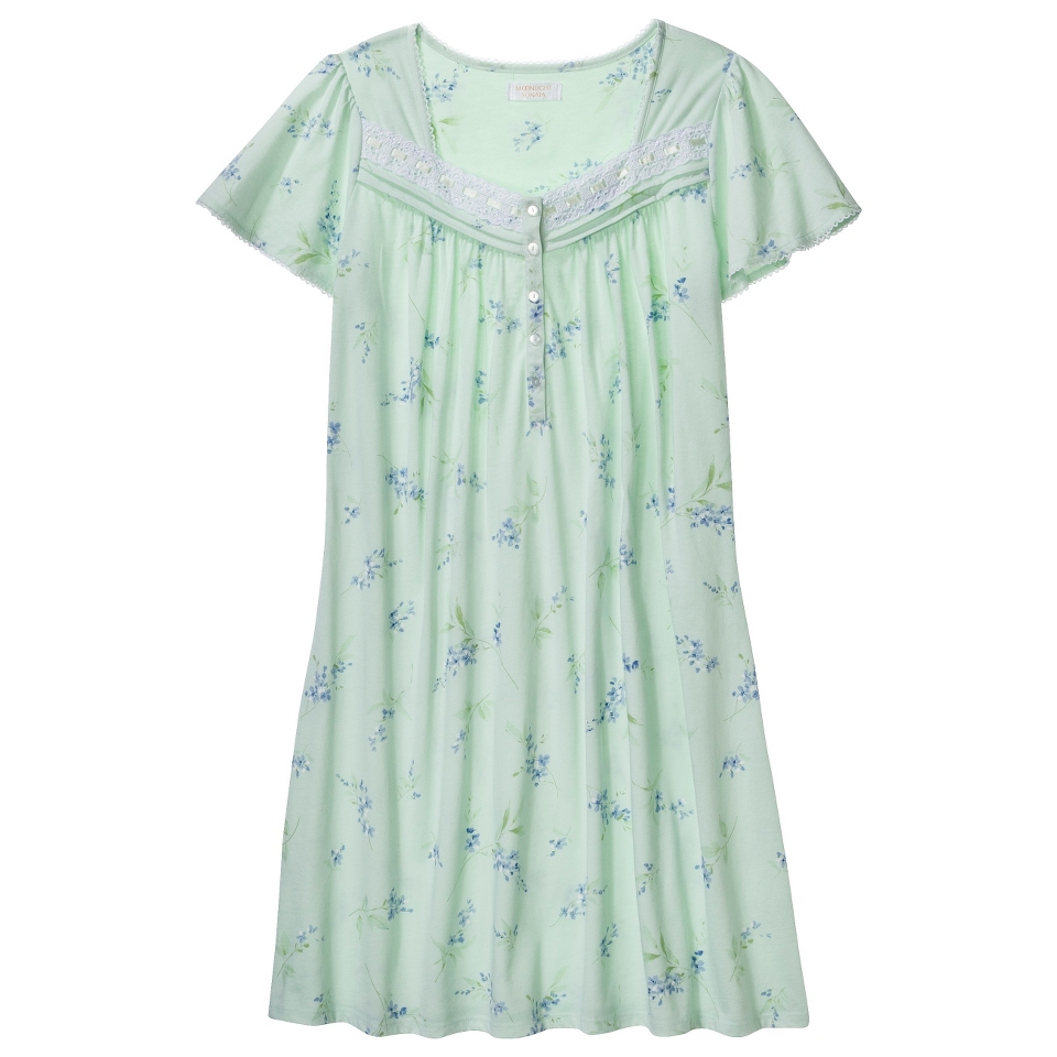 Moonlight Sonata Mint Floral Gown   L