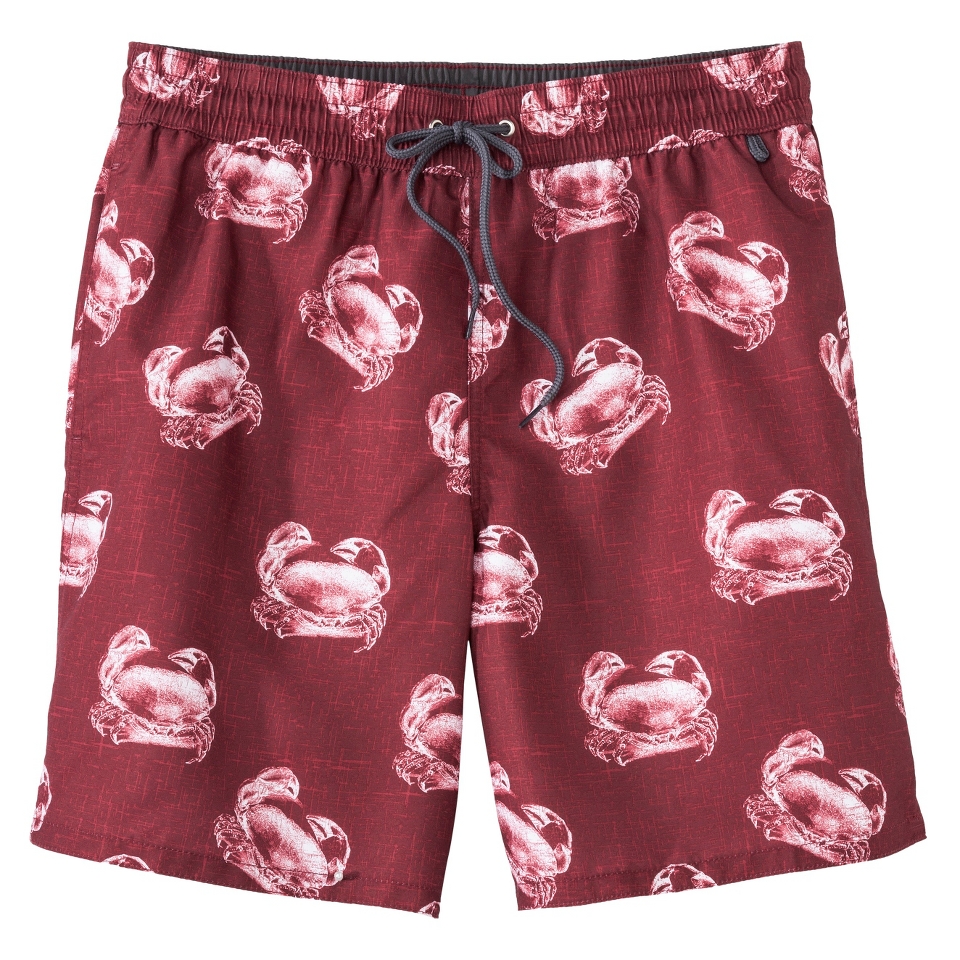 Merona Mens 8 Crab Print Swim Shorts   XL