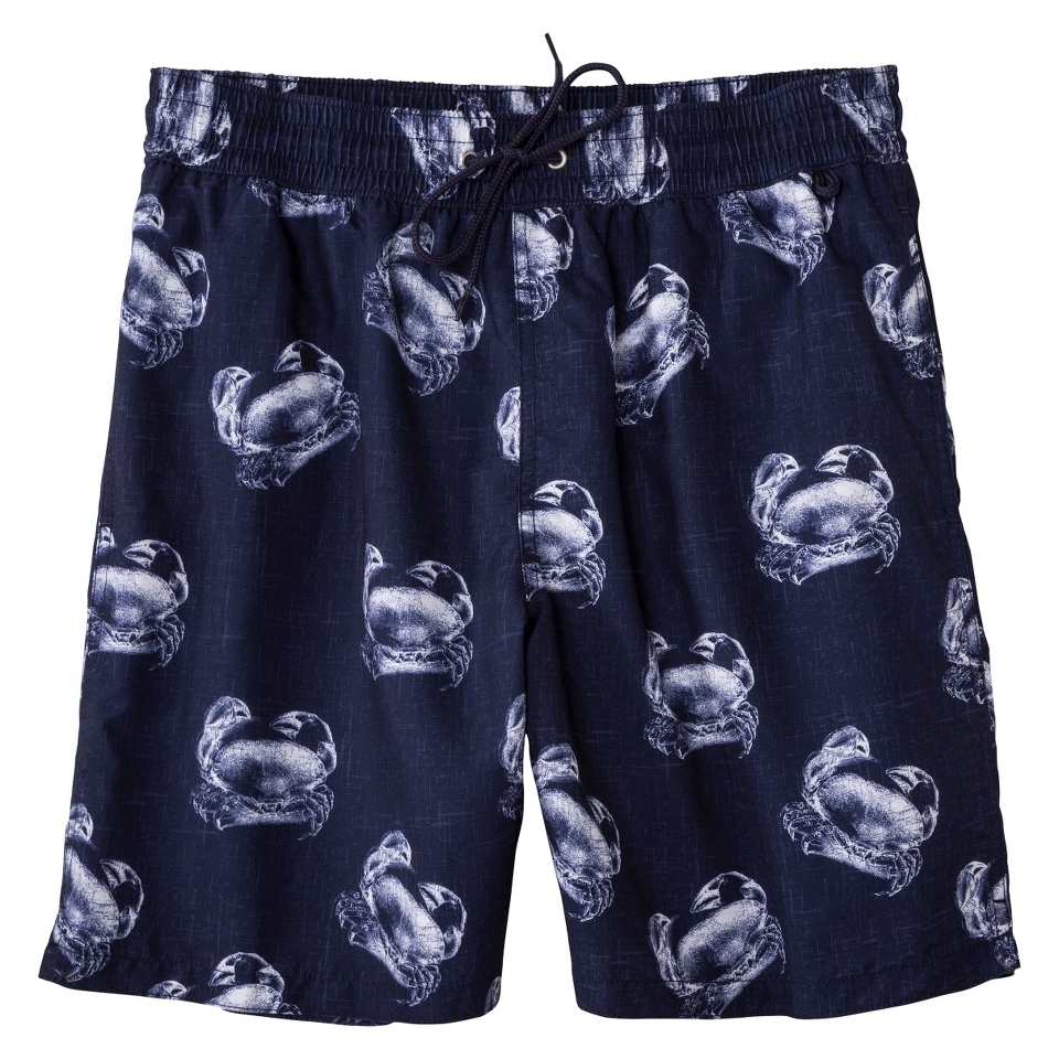 Merona Mens 8 Crab Print Swim Shorts   XS