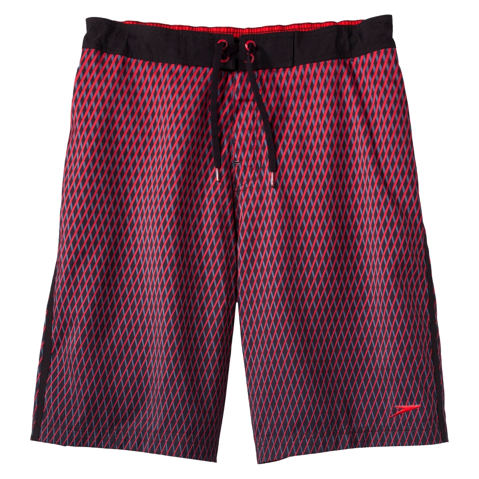 Speedo Mens 11 Diagonal Grid Boardshort   Black XL