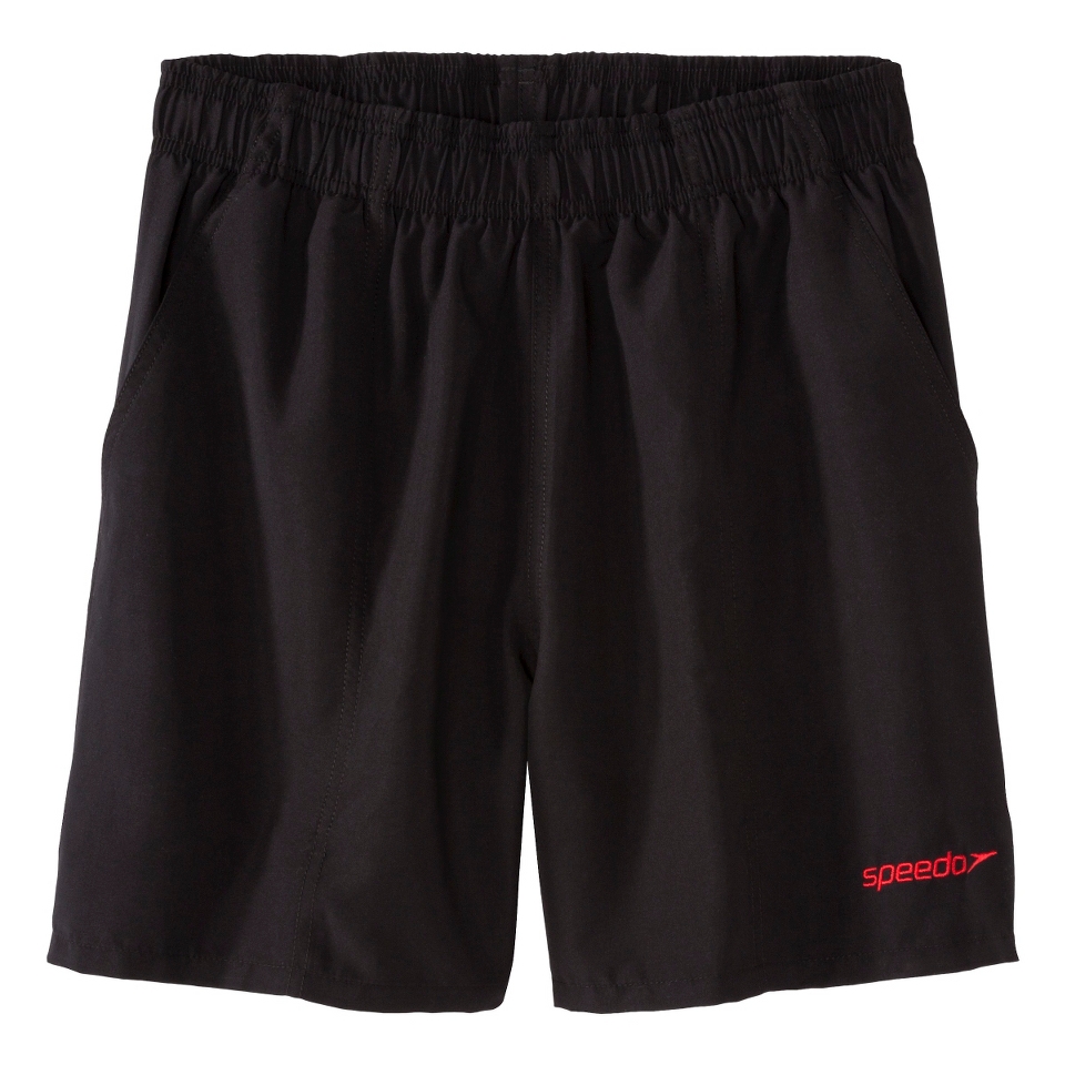 Speedo Mens 6 Roofer Solid Swim Short   Black S