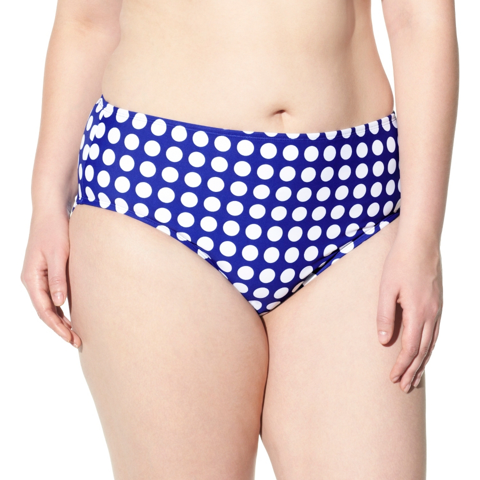 Womens Plus Size Bikini Swim Bottom   Cobalt Blue/White 22W