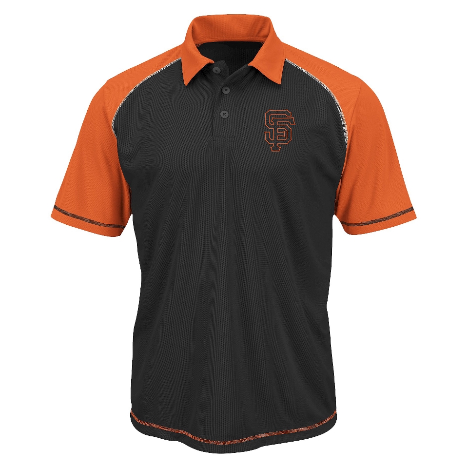 MLB Mens San Francisco Giants Synthetic Polo T Shirt   Black/Orange (S)