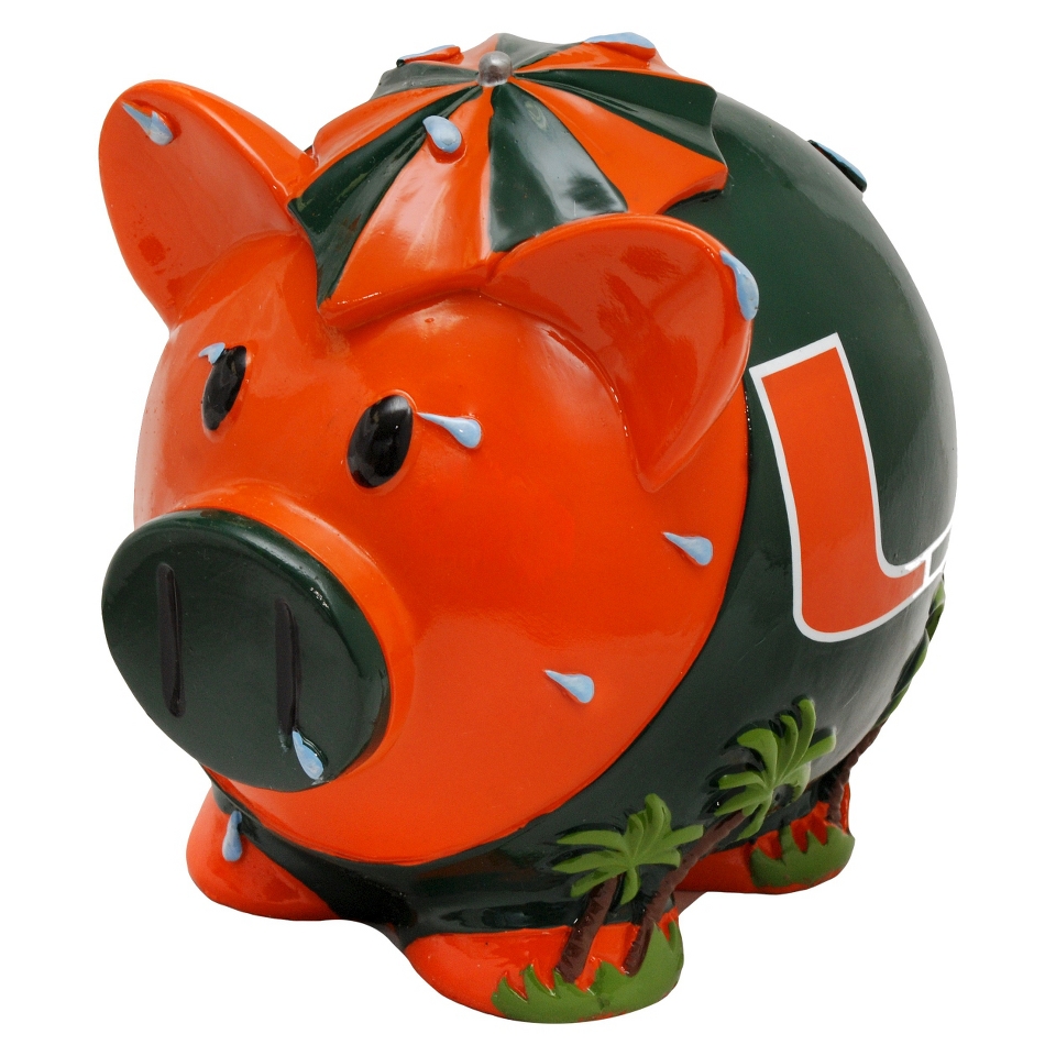 Optimum Fulfillment NCAA University of Miami Hurricanes Piggy Bank   Large